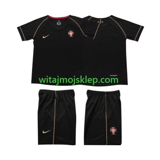 Koszulka Reprezentacja Portugalii Retro Dziecięca Stroje Wyjazdowe 2006 Krótkie Rękawy