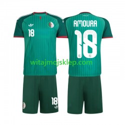 Koszulka Reprezentacja Algierii Mohamed Amoura 18 Dziecięca Stroje Wyjazdowe 2026 Krótkie Rękawy
