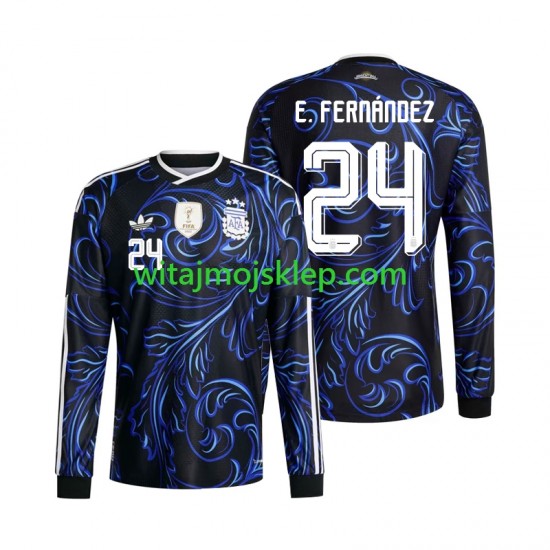 Koszulka Reprezentacja Argentyny Enzo Fernandez 24 Męska Stroje Wyjazdowe World Cup 2026 Długie Rękawy