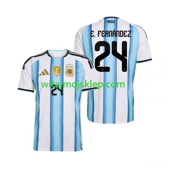 Koszulka Reprezentacja Argentyny Enzo Fernandez 24 Męska Stroje Domowe World Cup 2026 Krótkie Rękawy