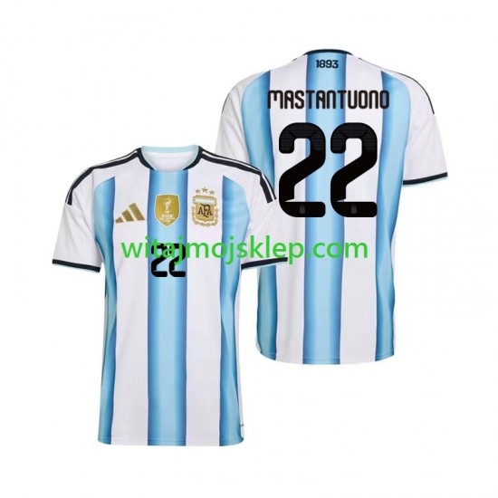 Koszulka Reprezentacja Argentyny Franco Mastantuono 22 Męska Stroje Domowe World Cup 2026 Krótkie Rękawy