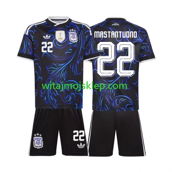 Koszulka Reprezentacja Argentyny Franco Mastantuono 22 Dziecięca Stroje Wyjazdowe World Cup 2026 Krótkie Rękawy