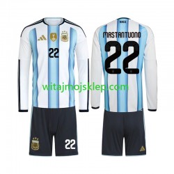 Koszulka Reprezentacja Argentyny Franco Mastantuono 22 Dziecięca Stroje Domowe World Cup 2026 Długie Rękawy