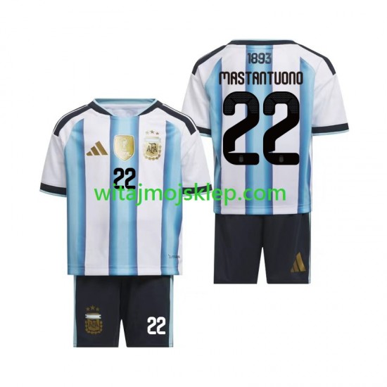 Koszulka Reprezentacja Argentyny Franco Mastantuono 22 Dziecięca Stroje Domowe World Cup 2026 Krótkie Rękawy