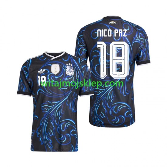 Koszulka Reprezentacja Argentyny Nico Paz 18 Męska Stroje Wyjazdowe World Cup 2026 Krótkie Rękawy