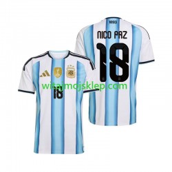 Koszulka Reprezentacja Argentyny Nico Paz 18 Męska Stroje Domowe World Cup 2026 Krótkie Rękawy