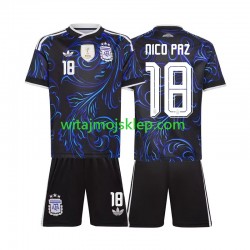 Koszulka Reprezentacja Argentyny Nico Paz 18 Dziecięca Stroje Wyjazdowe World Cup 2026 Krótkie Rękawy