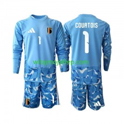 Koszulka Reprezentacja Belgii Thibaut Courtois 1 Bramkarskie Dziecięca Stroje Domowe World Cup 2026 Długie Rękawy