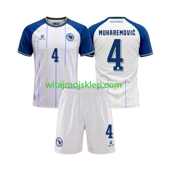 Koszulka Bośnia i Hercegowina Tarik Muharemovic 4 Dziecięca Stroje Wyjazdowe World Cup 2026 Krótkie Rękawy