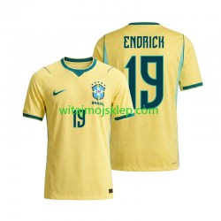 Koszulka Reprezentacja Brazylii Endrick 19 Męska Stroje Domowe World Cup 2026 Krótkie Rękawy