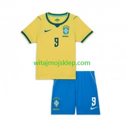 Koszulka Reprezentacja Brazylii Matheus Cunha 9 Chidlren Stroje Domowe World Cup 2026 Krótkie Rękawy