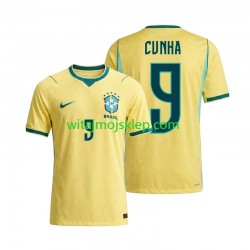 Koszulka Reprezentacja Brazylii Matheus Cunha 9 Męska Stroje Domowe World Cup 2026 Krótkie Rękawy
