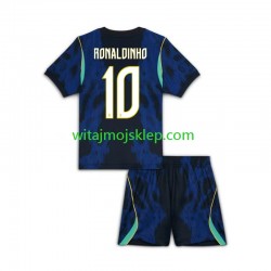 Koszulka Reprezentacja Brazylii Ronaldinho 10 Dziecięca Stroje Wyjazdowe World Cup 2026 Krótkie Rękawy