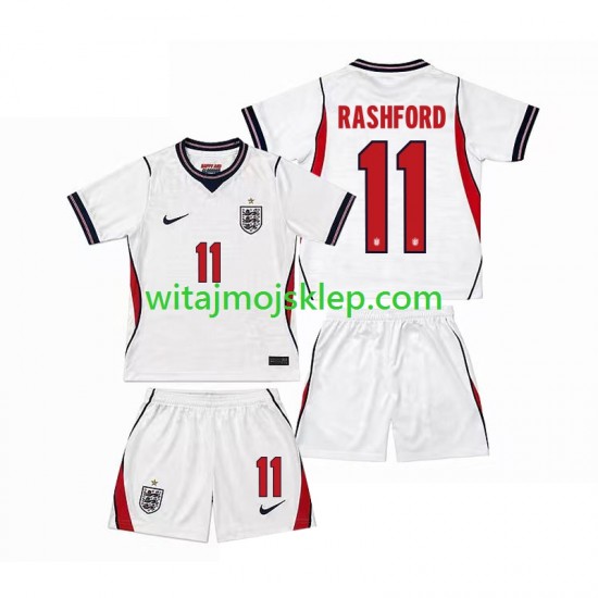 Koszulka Reprezentacja Anglii Marcus Rashford 11 Dziecięca Stroje Domowe World Cup 2026 Krótkie Rękawy