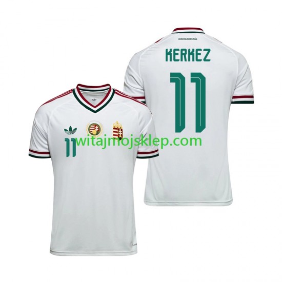 Koszulka Reprezentacja Węgier Milos Kerkez 11 Męska Stroje Wyjazdowe World Cup 2026 Krótkie Rękawy