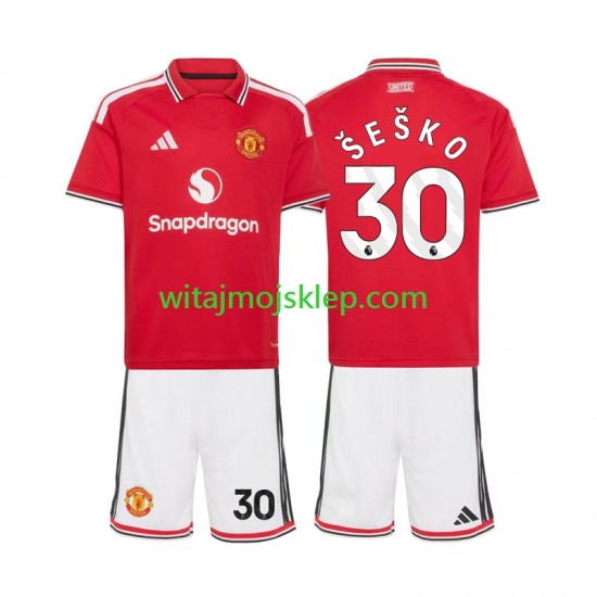 Koszulka Manchester United Benjamin Sesko 30 Dziecięca Stroje Domowe 2026-2027 Krótkie Rękawy
