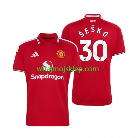 Koszulka Manchester United Benjamin Sesko 30 Męska Stroje Domowe 2026-2027 Krótkie Rękawy