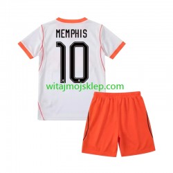 Koszulka Reprezentacja Holandii Memphis Depay 10 Dziecięca Stroje Wyjazdowe World Cup 2026 Krótkie Rękawy