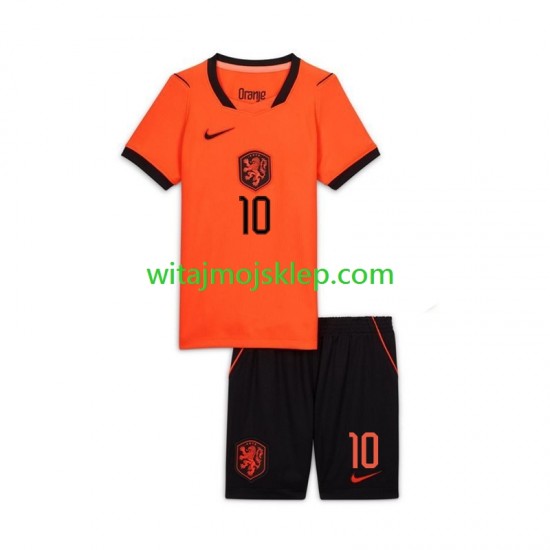 Koszulka Reprezentacja Holandii Memphis Depay 10 Dziecięca Stroje Domowe World Cup 2026 Krótkie Rękawy