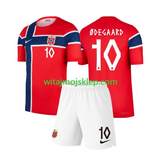 Koszulka Reprezentacja Norwegii Martin Odegaard 10 Dziecięca Stroje Domowe World Cup 2026 Krótkie Rękawy