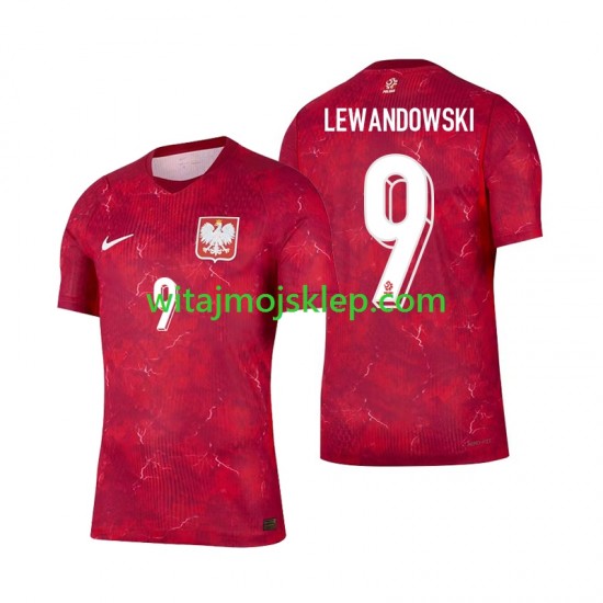 Koszulka Reprezentacja Polski Robert Lewandowski 9 Męska Stroje Wyjazdowe 2026 Krótkie Rękawy