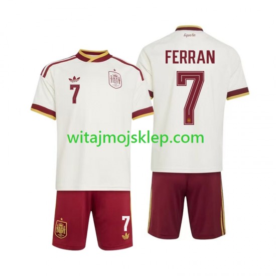 Koszulka Reprezentacja Hiszpanii Ferran Torres 7 Dziecięca Stroje Wyjazdowe World Cup 2026 Krótkie Rękawy