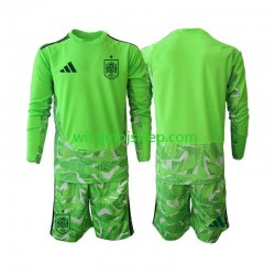 Koszulka Reprezentacja Hiszpanii 6th Green color Bramkarskie Dziecięca World Cup 2026 Długie Rękawy