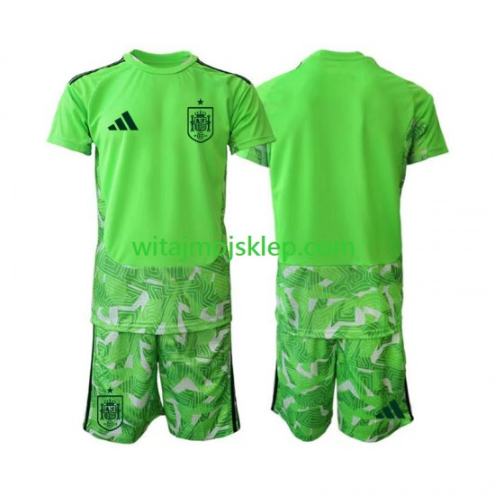 Koszulka Reprezentacja Hiszpanii 6th Green color Bramkarskie Dziecięca World Cup 2026 Krótkie Rękawy
