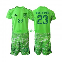 Koszulka Reprezentacja Hiszpanii Unai Simon 23 6th Green color Bramkarskie Dziecięca World Cup 2026 Krótkie Rękawy