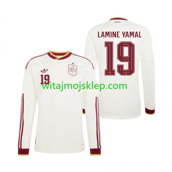 Koszulka Reprezentacja Hiszpanii Lamine Yamal 19 Męska Stroje Wyjazdowe World Cup 2026 Długie Rękawy