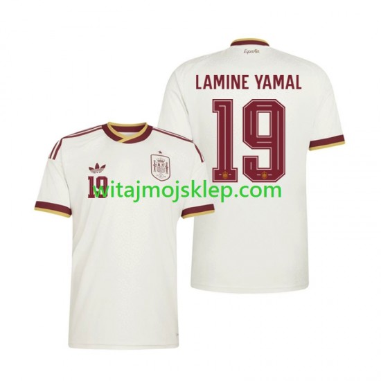Koszulka Reprezentacja Hiszpanii Lamine Yamal 19 Męska Stroje Wyjazdowe World Cup 2026 Krótkie Rękawy