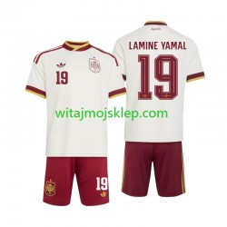 Koszulka Reprezentacja Hiszpanii Lamine Yamal 19 Dziecięca Stroje Wyjazdowe World Cup 2026 Krótkie Rękawy