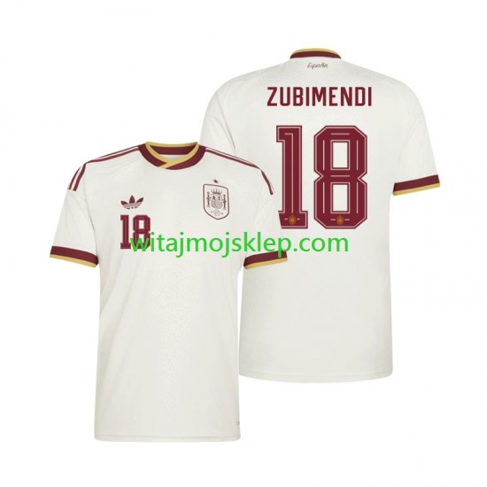 Koszulka Reprezentacja Hiszpanii Martin Zubimendi 18 Męska Stroje Wyjazdowe World Cup 2026 Krótkie Rękawy