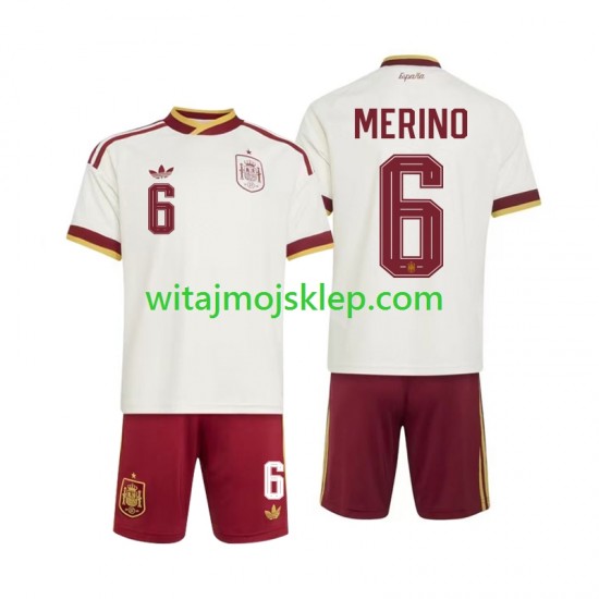 Koszulka Reprezentacja Hiszpanii Mikel Merino 6 Dziecięca Stroje Wyjazdowe World Cup 2026 Krótkie Rękawy