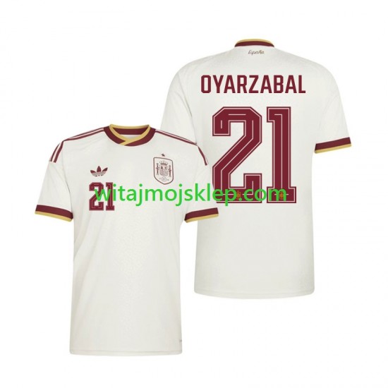 Koszulka Reprezentacja Hiszpanii Mikel Oyarzabal 21 Męska Stroje Wyjazdowe World Cup 2026 Krótkie Rękawy