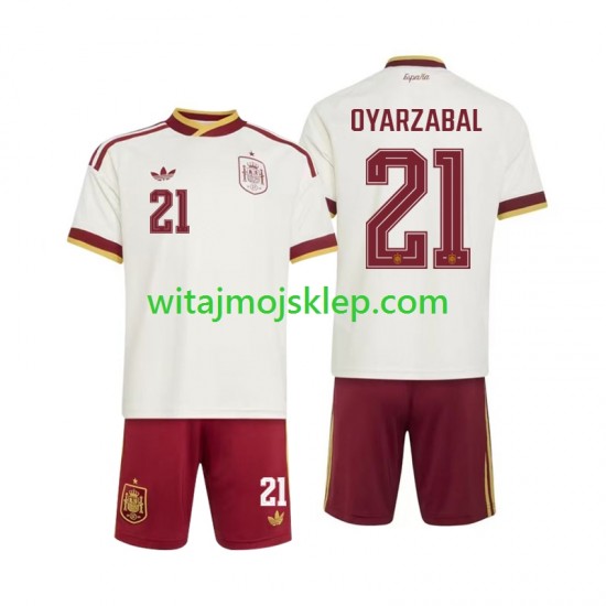 Koszulka Reprezentacja Hiszpanii Mikel Oyarzabal 21 Dziecięca Stroje Wyjazdowe World Cup 2026 Krótkie Rękawy