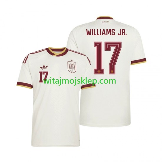 Koszulka Reprezentacja Hiszpanii Nico Williams 17 Męska Stroje Wyjazdowe World Cup 2026 Krótkie Rękawy