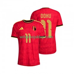 Koszulka Reprezentacja Belgii Jeremy Doku 11 Męska Stroje Domowe World Cup 2026 Krótkie Rękawy