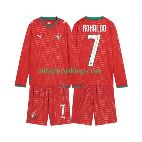 Koszulka Reprezentacja Portugalii Cristiano Ronaldo 7 Dziecięca Stroje Domowe World Cup 2026 Długie Rękawy