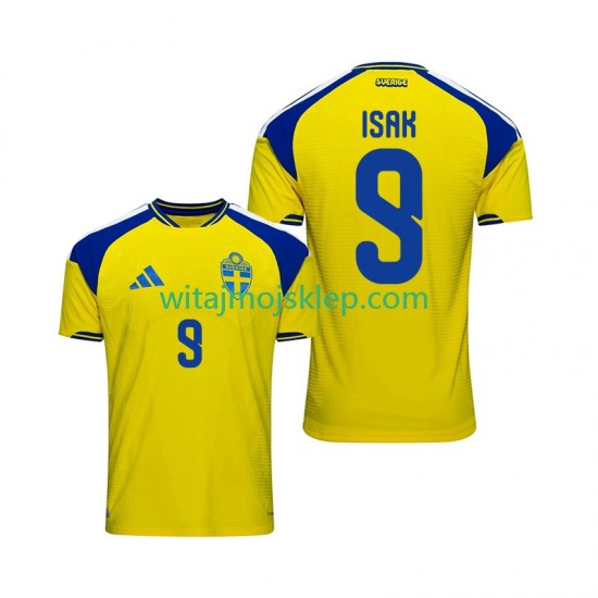 Koszulka Reprezentacja Szwecji Isak 9 Męska Stroje Domowe 2026 Krótkie Rękawy