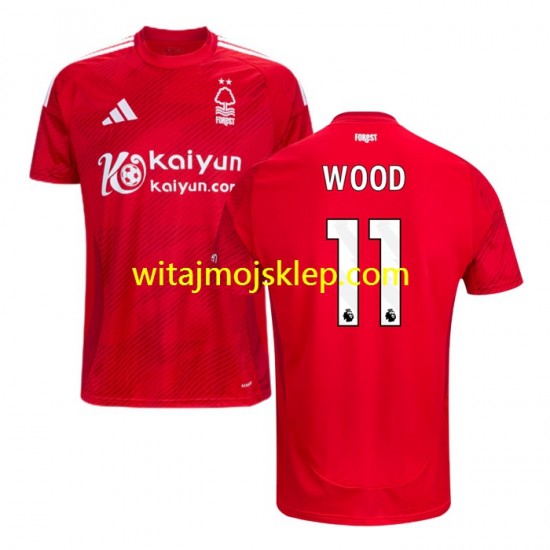 Koszulka Nottingham Forest Chris Wood 11 Męska Stroje Domowe 2024-2025 Krótkie Rękawy