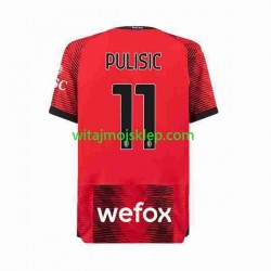 Koszulka AC Milan Christian Pulisic 11 Męska Stroje Domowe 2023-2024 Krótkie Rękawy