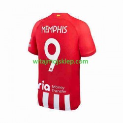 Koszulka Atlético Madryt 2 Memphis Depay 9 Męska Stroje Domowe 2023-2024 Krótkie Rękawy