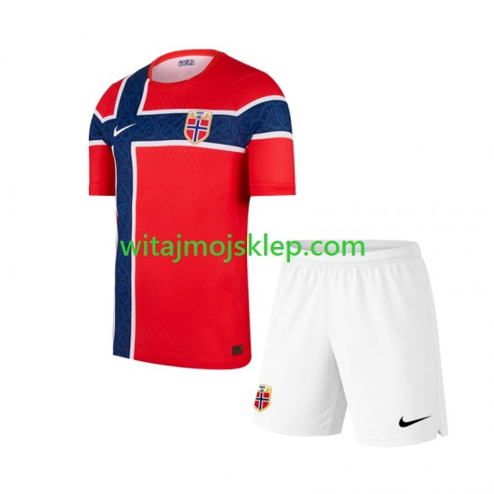 Koszulka Reprezentacja Norwegii Dziecięca Stroje Domowe World Cup 2026 Krótkie Rękawy