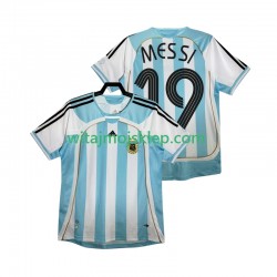 Koszulka Reprezentacja Argentyny MESSI 19 Retro Męska Stroje Domowe 2006 Krótkie Rękawy