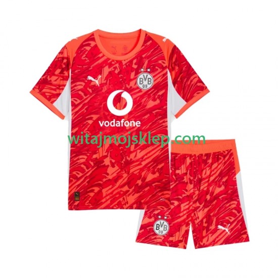 Koszulka Borussia Dortmund Bramkarskie Dziecięca Stroje Wyjazdowe 2025-2026 Krótkie Rękawy