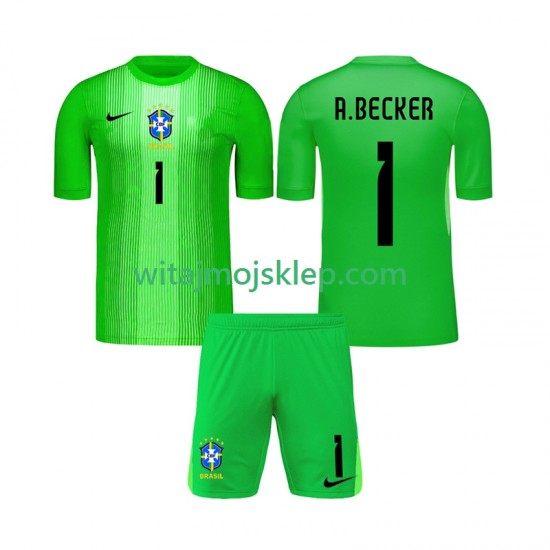 Koszulka Reprezentacja Brazylii Alisson Becker 1 Bramkarskie Dziecięca Stroje Domowe 2026 Krótkie Rękawy