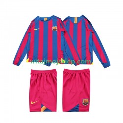 Koszulka FC Barcelona 2005 Retro Dziecięca Stroje Domowe 2006 Długie Rękawy