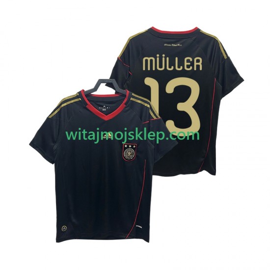 Koszulka Reprezentacja Niemiec MULLER 13 Retro Męska Stroje Wyjazdowe 2010 Krótkie Rękawy