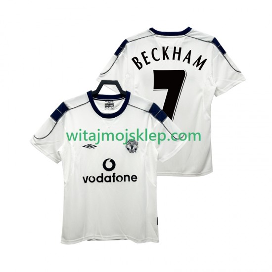 Koszulka Manchester United BECKHAM 7 2000 2001 Retro Męska Stroje Wyjazdowe Krótkie Rękawy